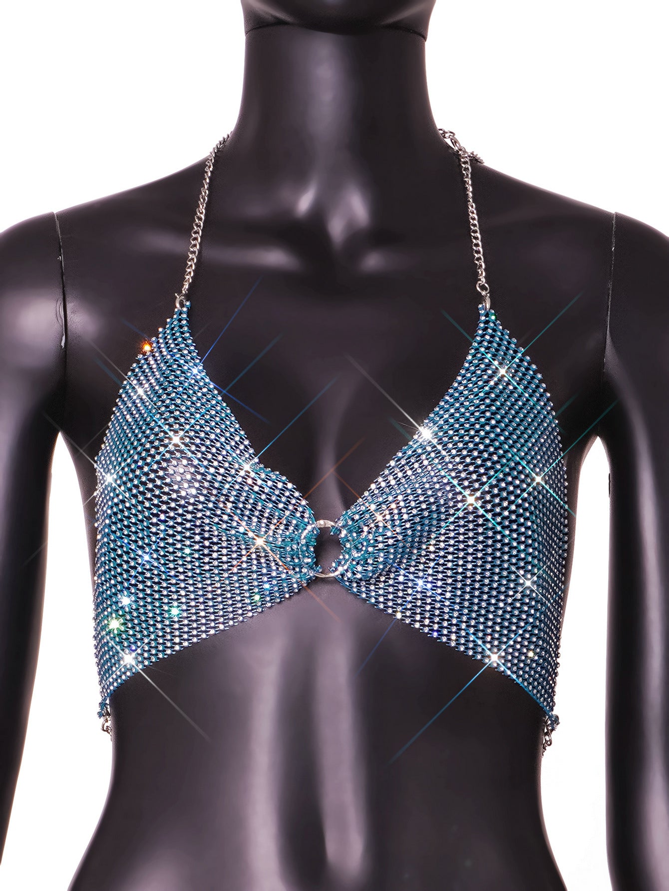 Fashion new women's hot flash diamond mesh sexy super shiny tops and vests