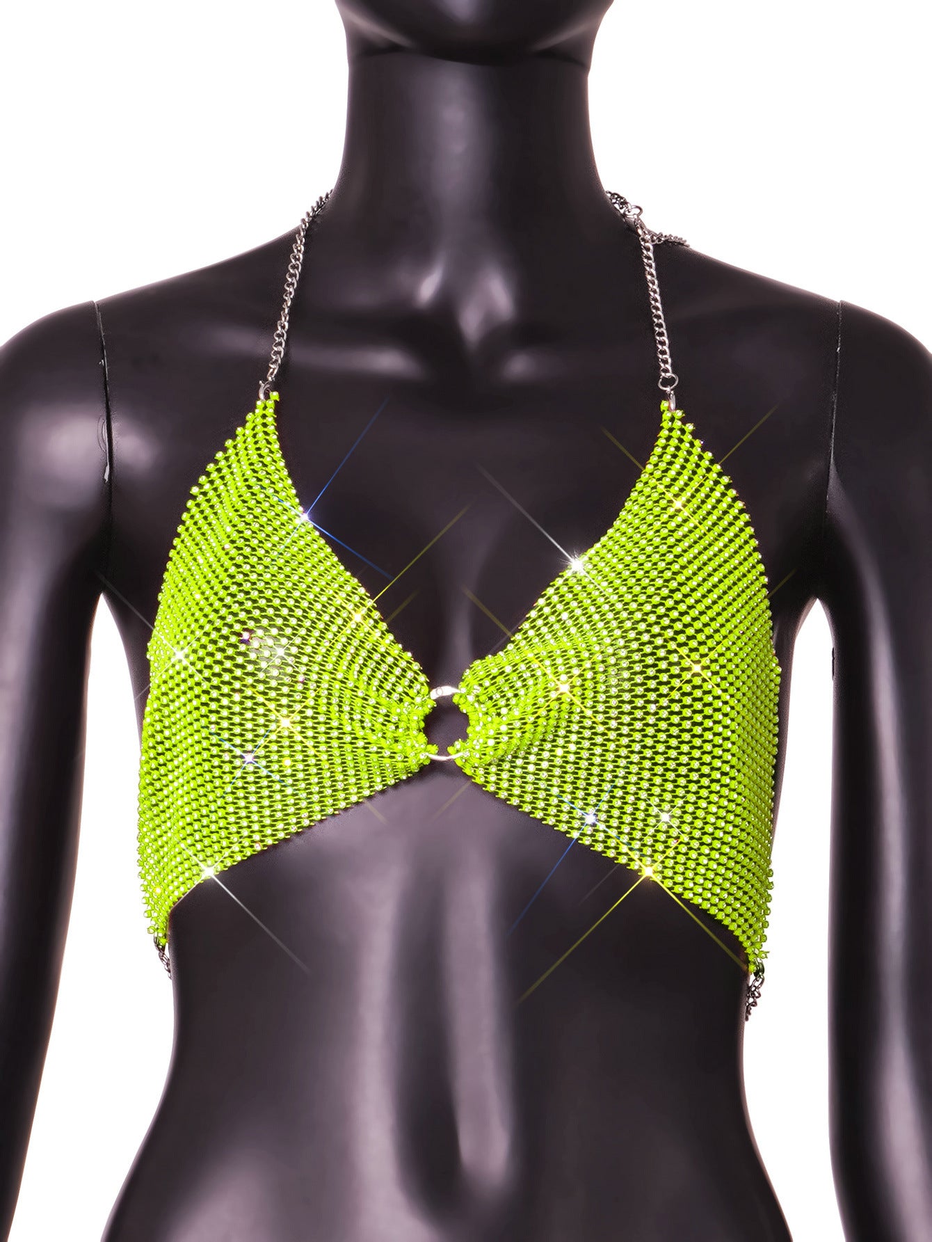 Fashion new women's hot flash diamond mesh sexy super shiny tops and vests