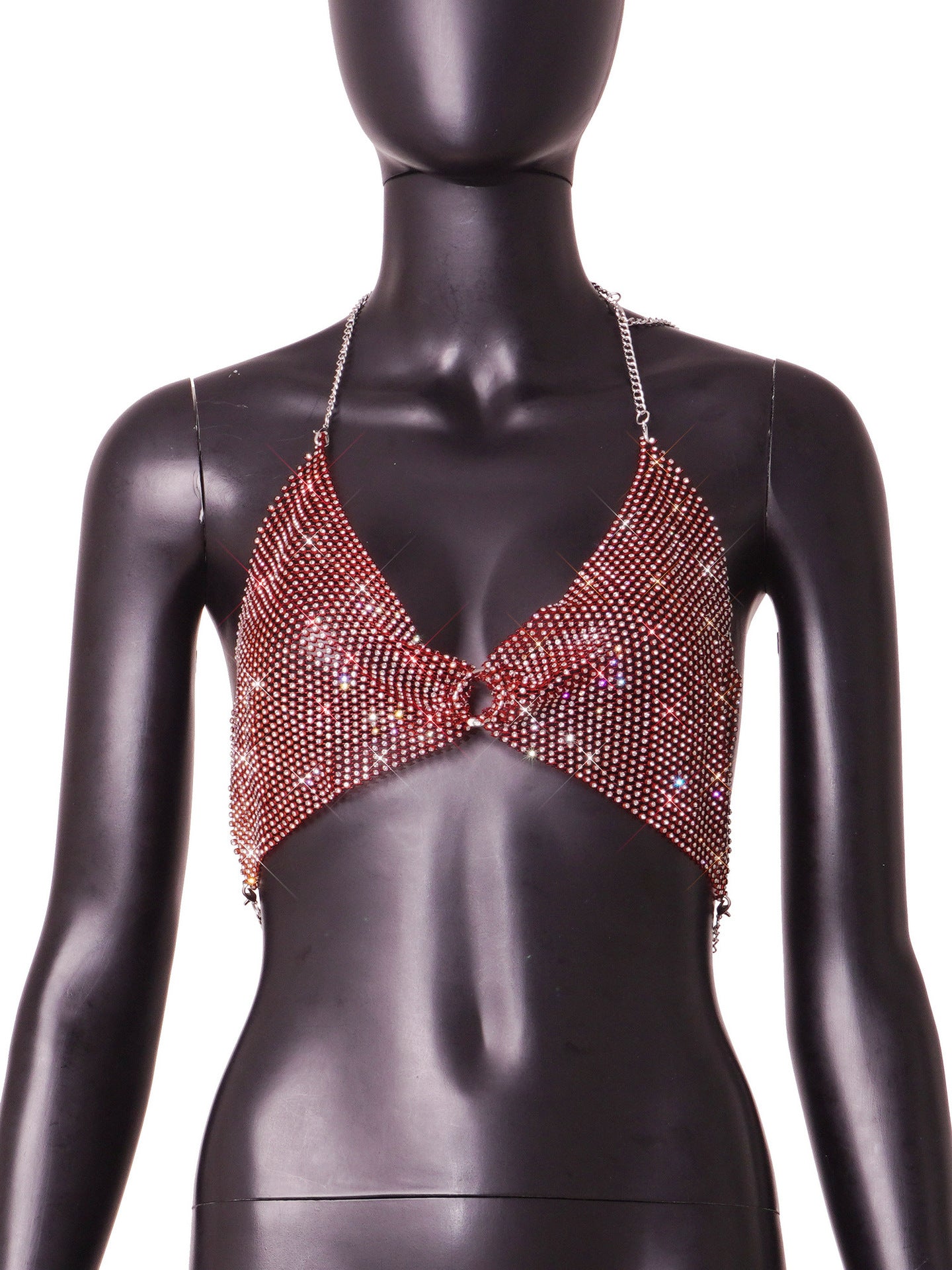 Fashion new women's hot flash diamond mesh sexy super shiny tops and vests