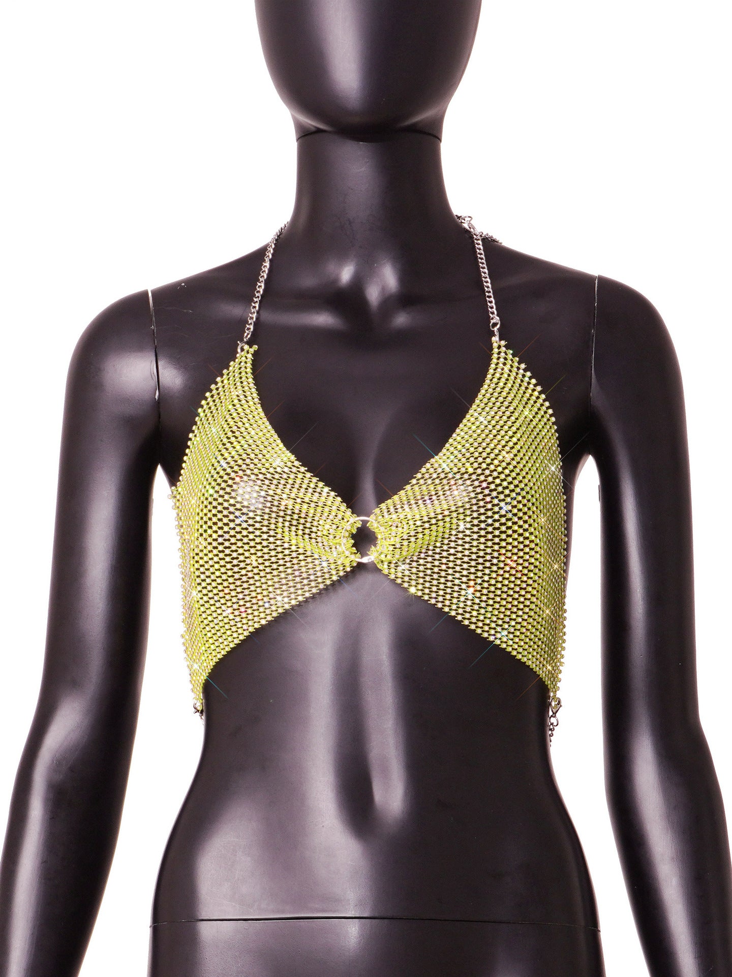 Fashion new women's hot flash diamond mesh sexy super shiny tops and vests