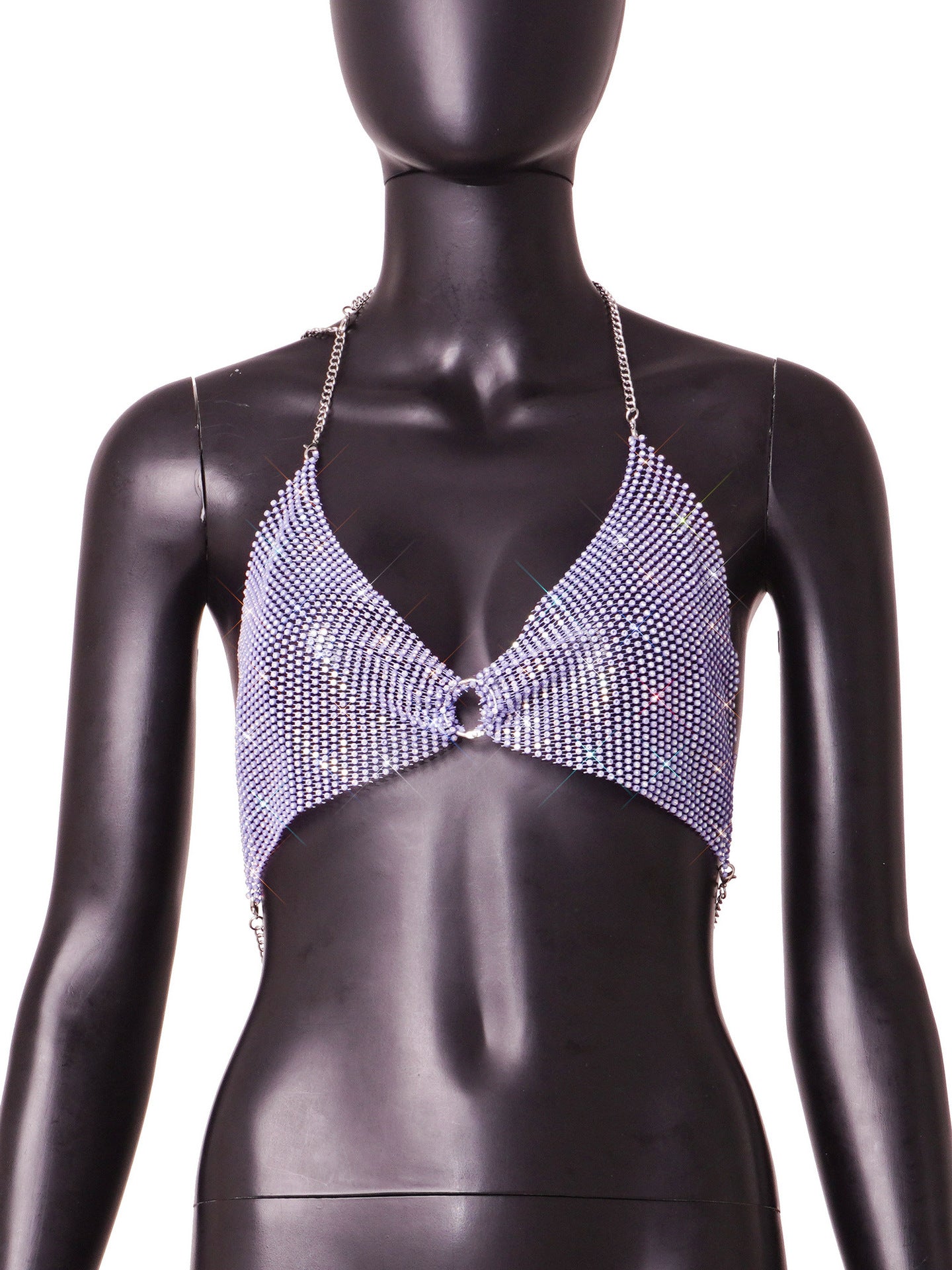 Fashion new women's hot flash diamond mesh sexy super shiny tops and vests