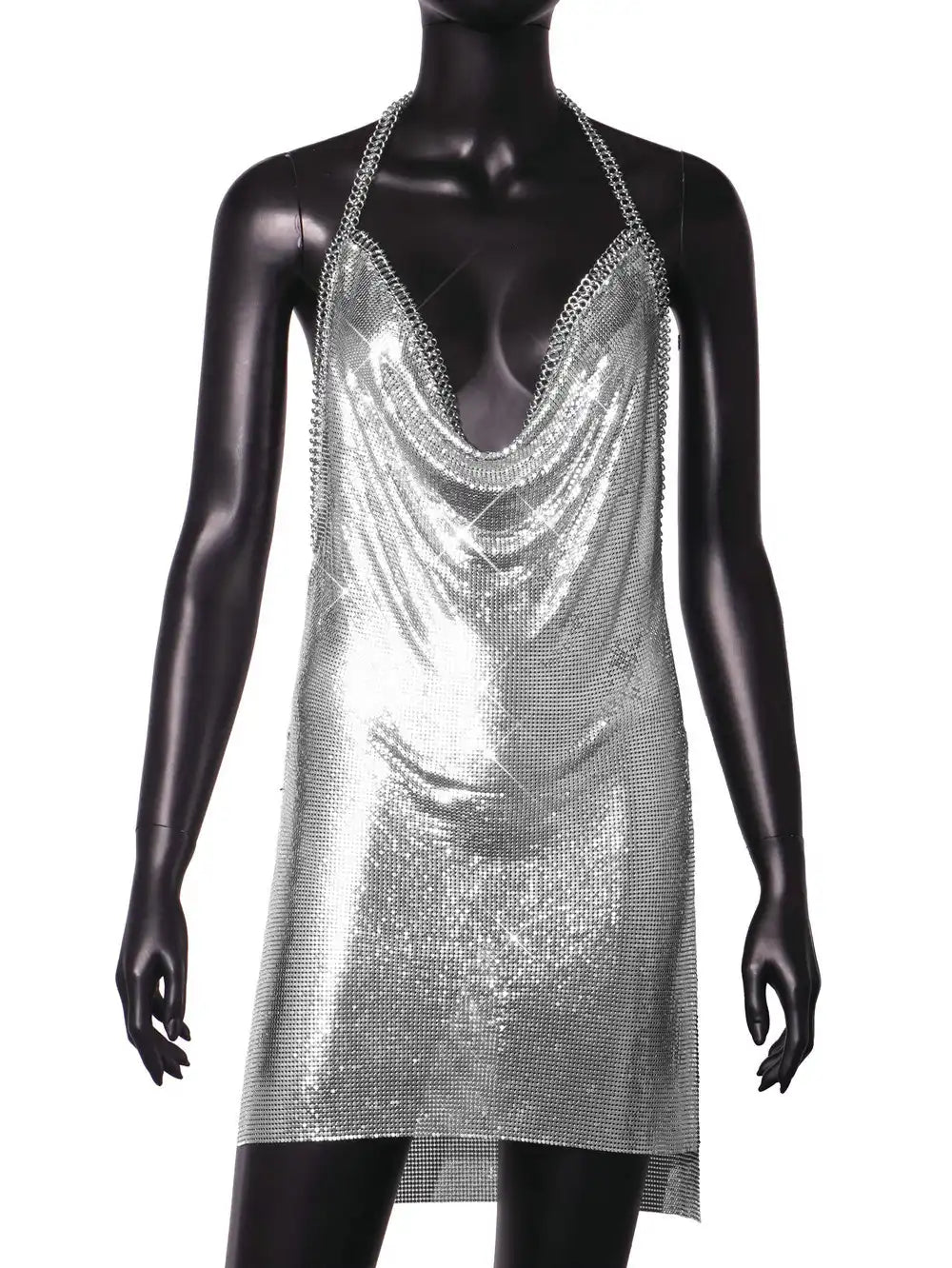 Sequinned sleeveless slip dress