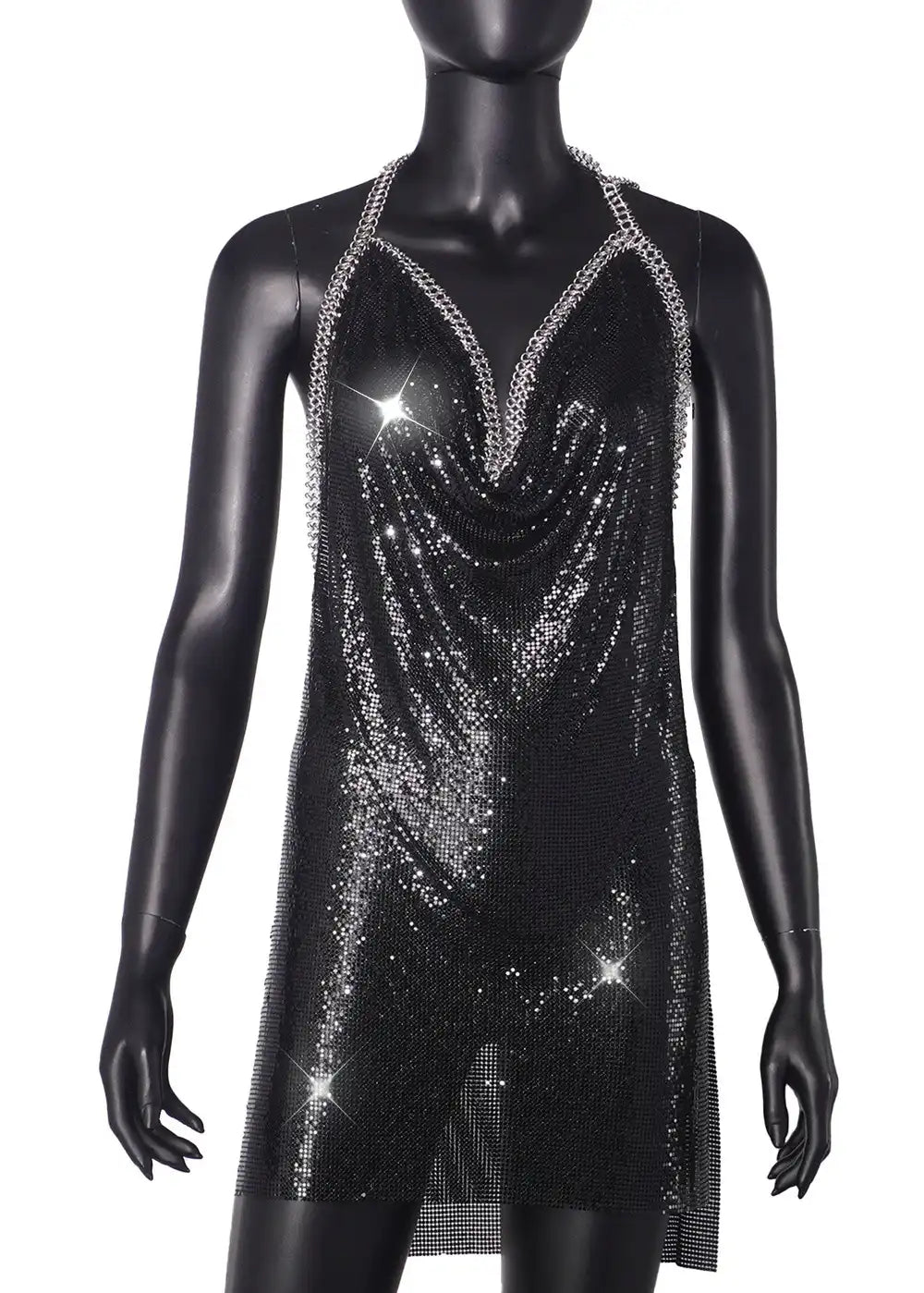 Sequinned sleeveless slip dress