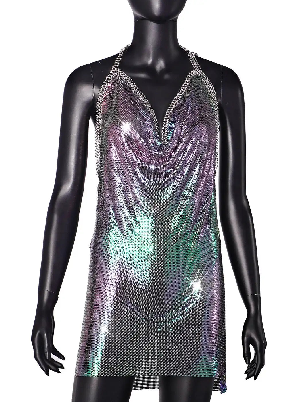 Sequinned sleeveless slip dress